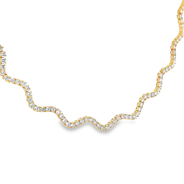 Lab-Grown Wavy Tennis Necklace