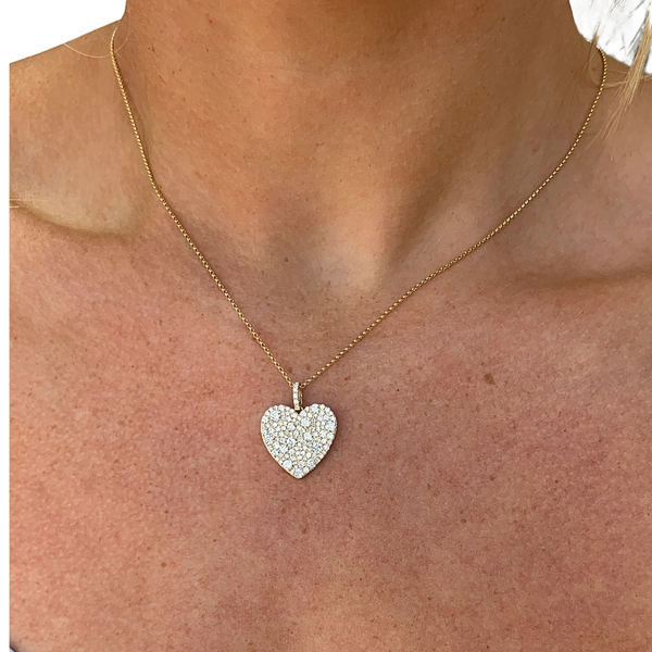 Lab-Grown Confetti Heart Pendant Necklace