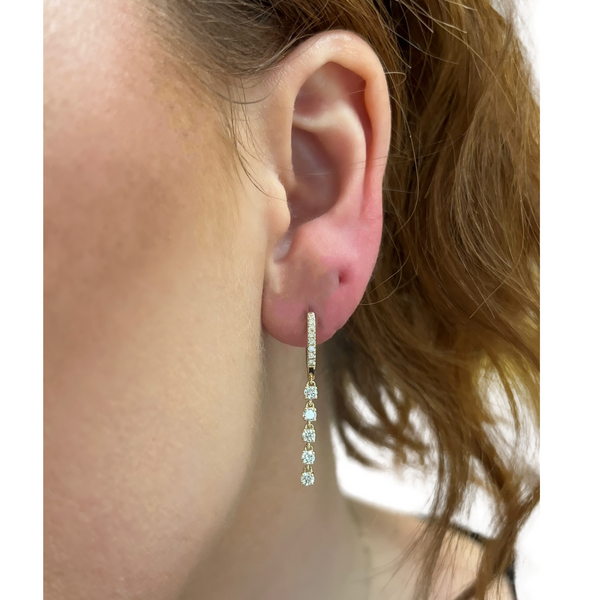 Lab-Grown Dangle Huggies