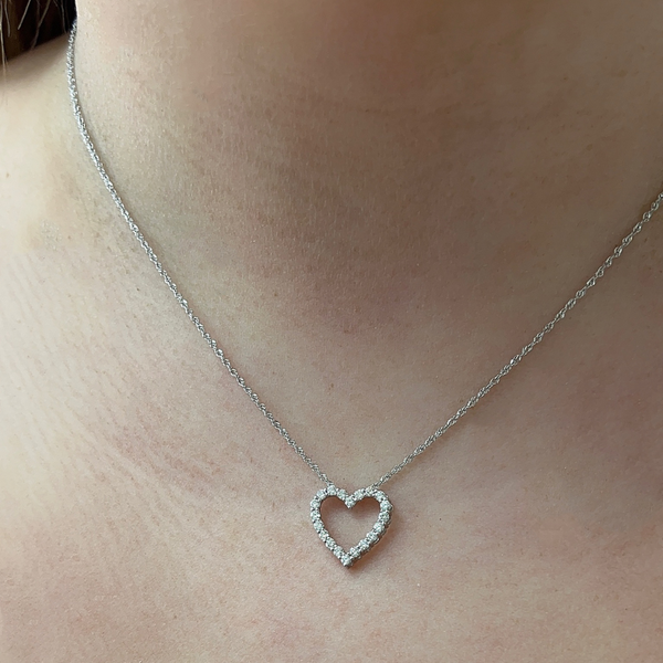 Lab-Grown Mini Heart Pendant Necklace