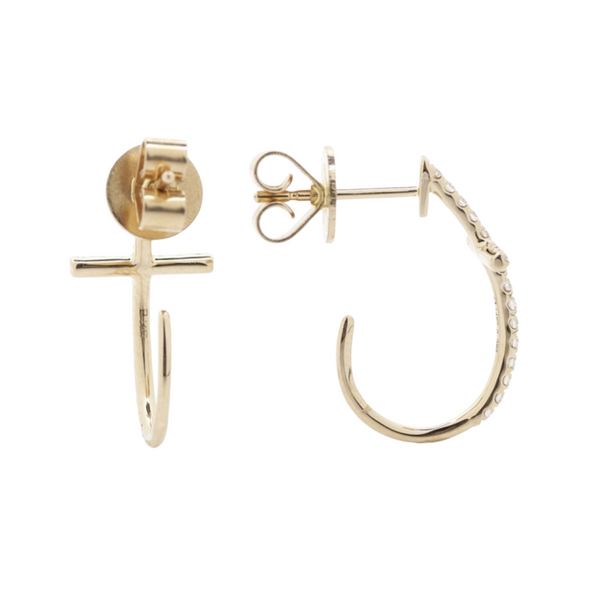 Cross Hoop Earrings