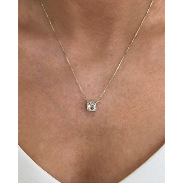 Lab-Grown Bezel Asscher Pendant