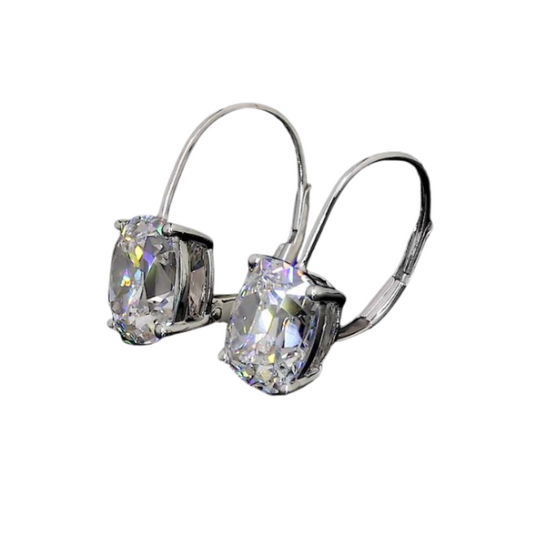 Lab-Grown Antique Cushion Dangle Earrings