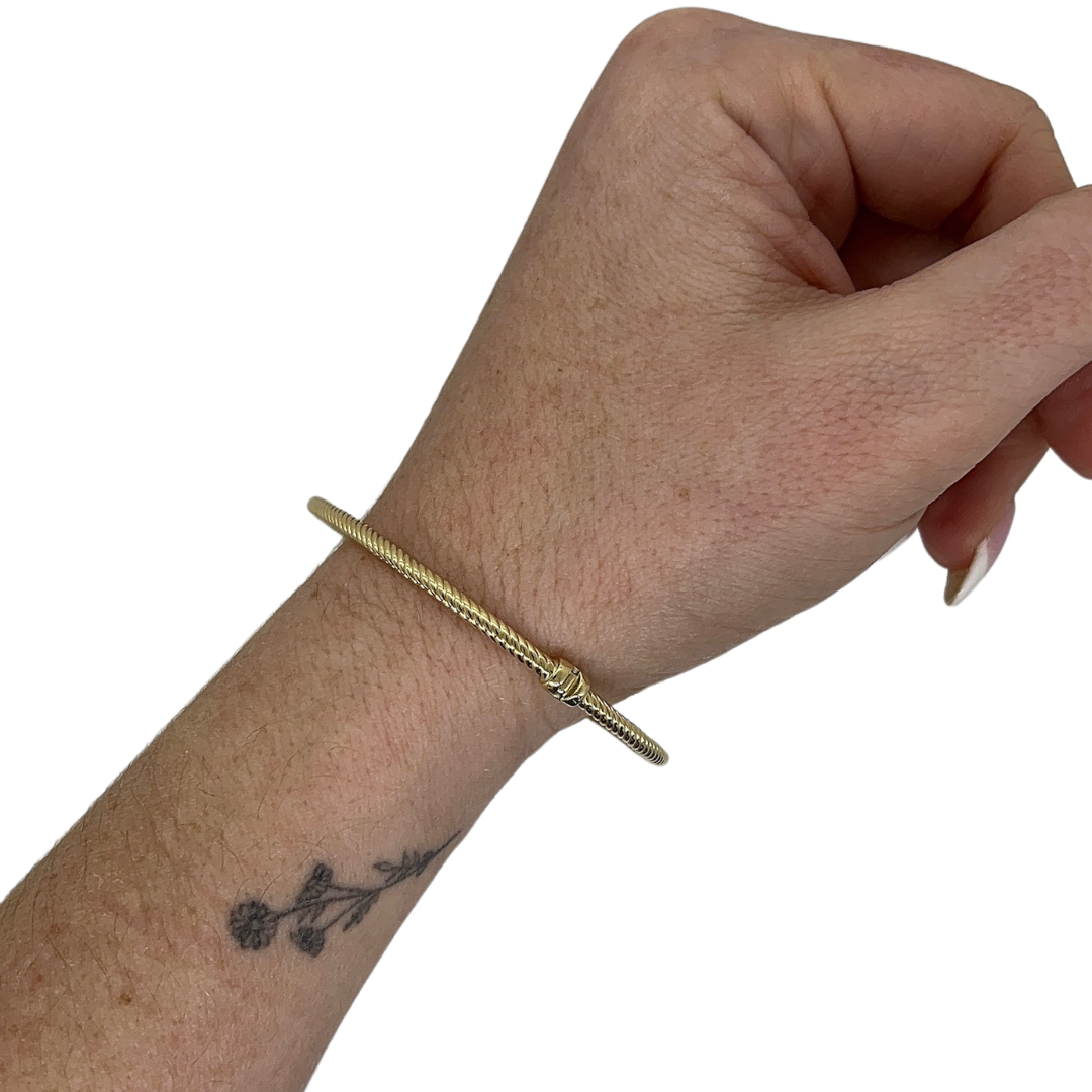 Yellow Gold Rope Bangle – Dallas Diamond Bar