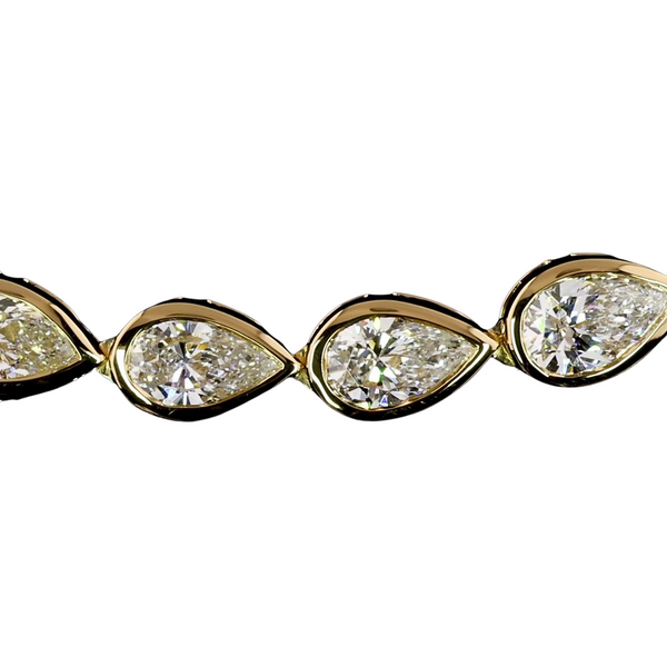 Lab-Grown E/W Bezel Pear Tennis Necklace