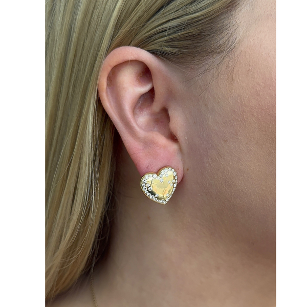 Diamond Confetti Heart Earrings