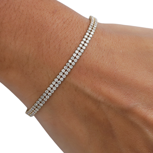 Lab-Grown Double Row Tennis Bracelet
