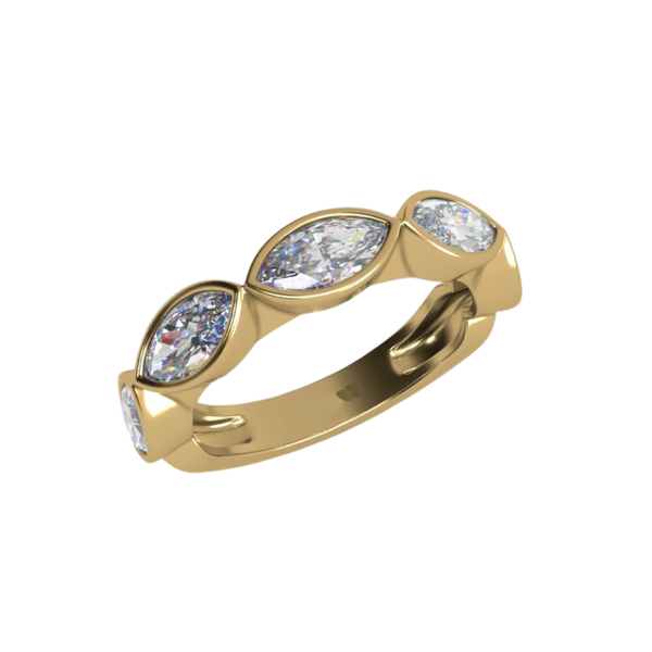 Lab-Grown E/W Bezel Marquise Band