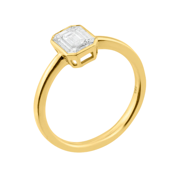 Solitaire Baguette Bezel Ring