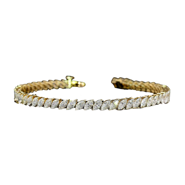 Lab-Grown Offset Marquise Tennis Bracelet