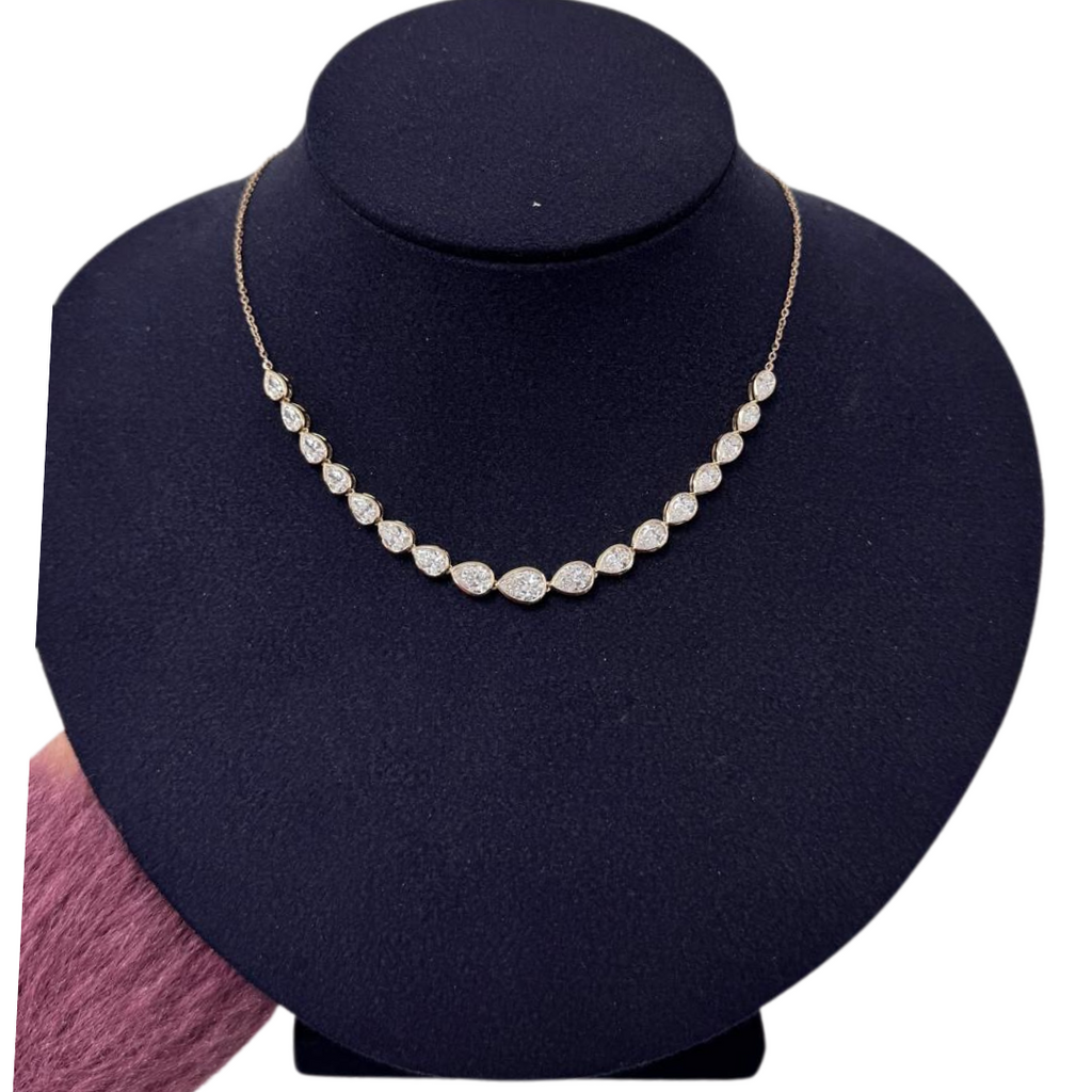 Lab-Grown E/W Bezel Pear Necklace