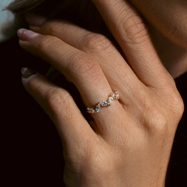 Offset Marquise Diamond Band