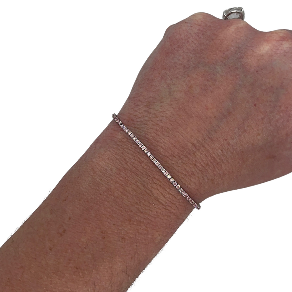 Lab-Grown Dainty Pink Diamond Tennis Bracelet