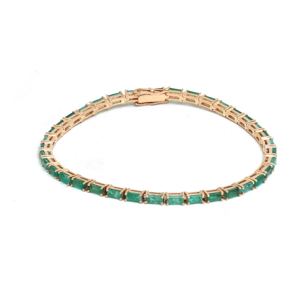E/W Emerald Gemstone Tennis Bracelet