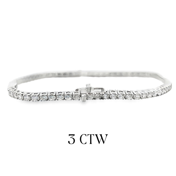 Sterling Silver- Lab-Grown Diamond Tennis Bracelet 3.00 CTW