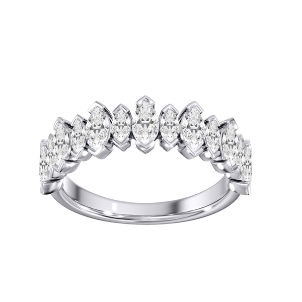 Lab-Grown Half Bezel Alternating Size Marquise Band