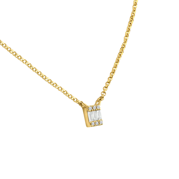 Dainty Baguette Pendant Necklace