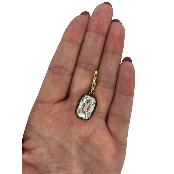 Lab-Grown Black Rhodium Antique Cushion Charm