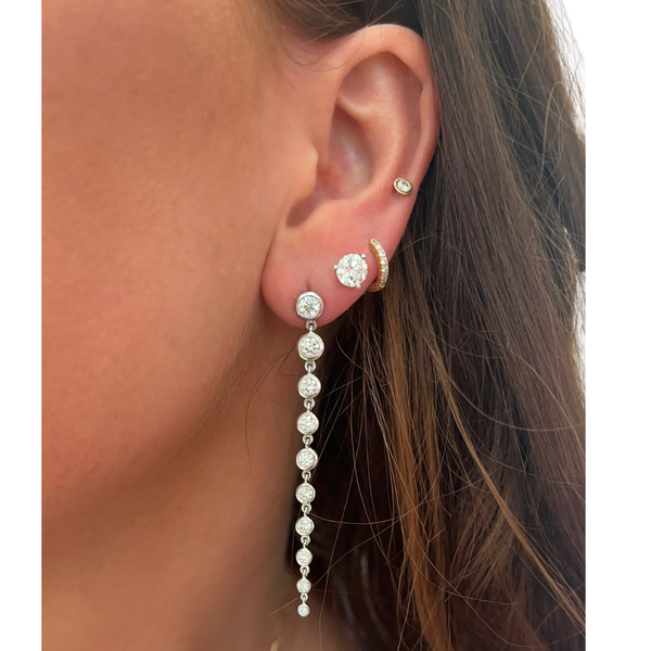 Lab-Grown Diamond Bezel Drop Earrings