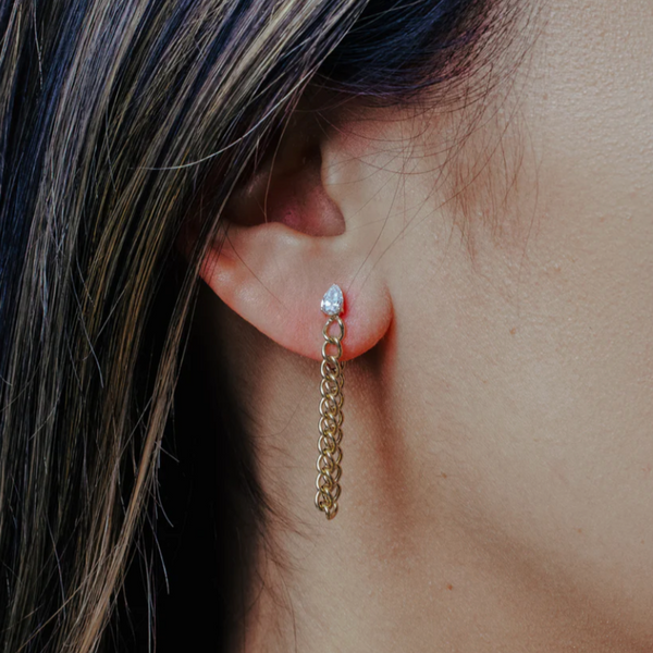Pear Diamond Chain Dangle Dusters