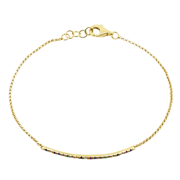 Gold Gemstone Bar Bracelet