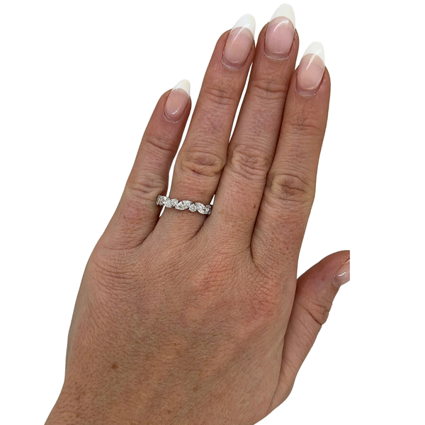 Lab-Grown Alternating Offset Marquise & Round Band