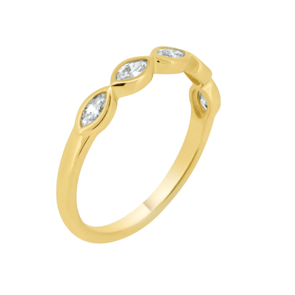 Halfway Marquise Bezel Band