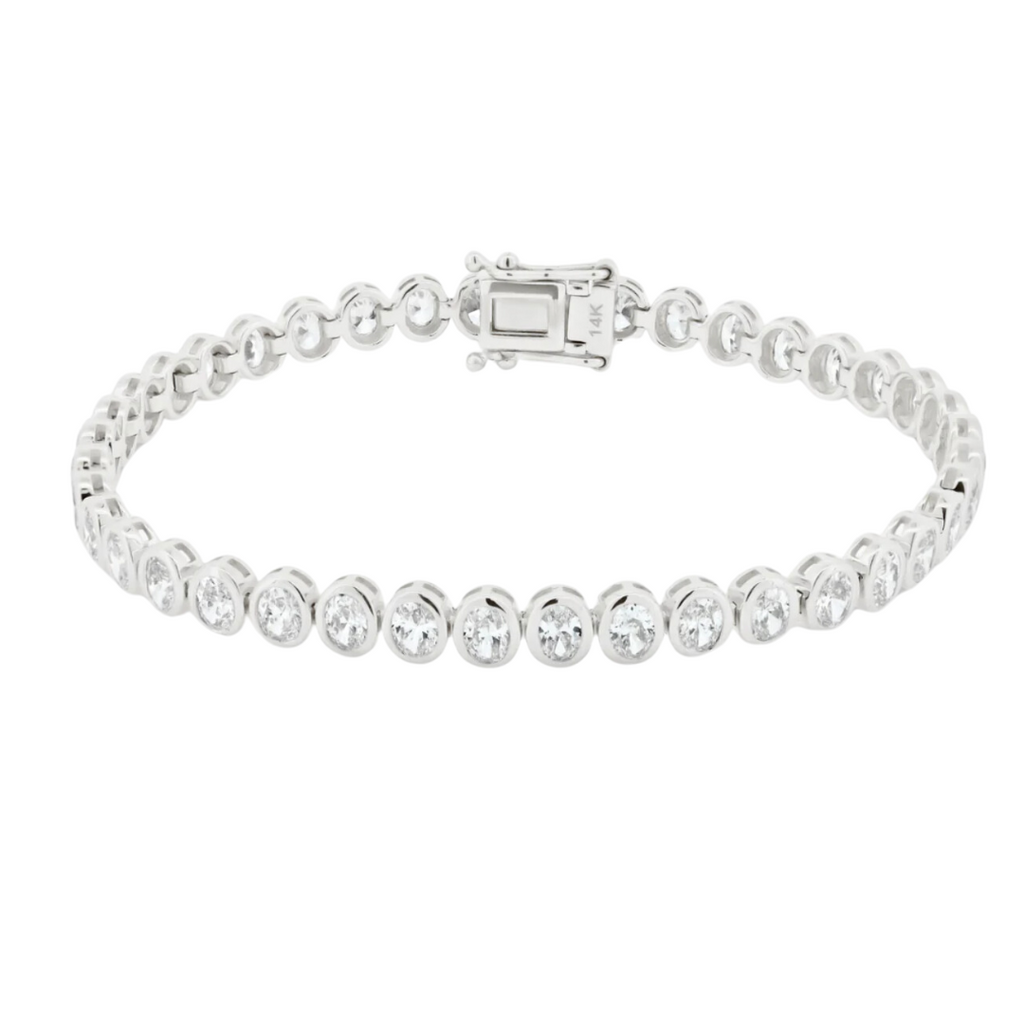 North/South Oval Bezel Tennis Bracelet