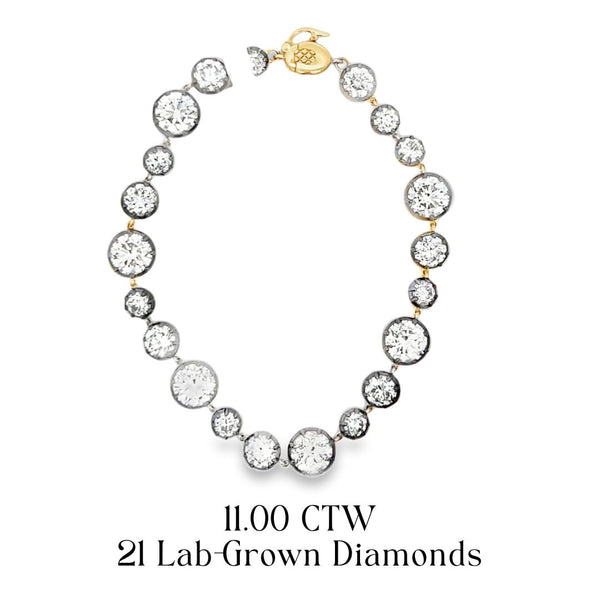 Lab-Grown Georgian Set Black Rhodium Bracelet