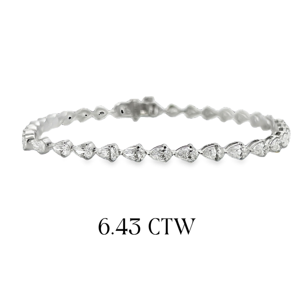 Lab-Grown East/West Pear Shape Diamond Tennis Bracelet
