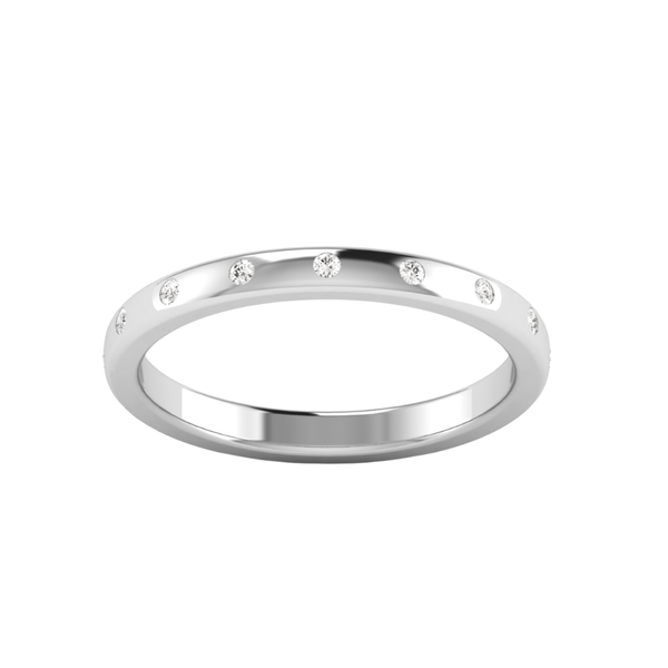 Lab-Grown Inlay Small Round Diamond Band