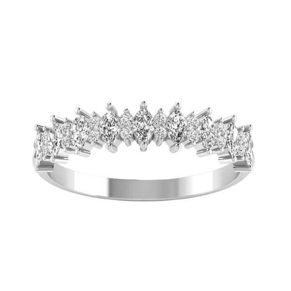 Lab-Grown Marquise & Double Round Band
