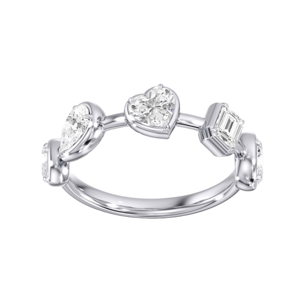 Lab-Grown Bezel Negative Space Multi-Shape Band