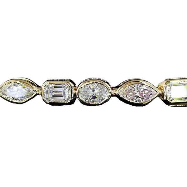 Lab-Grown E/W Multi-Shape Bezel Tennis Bracelet
