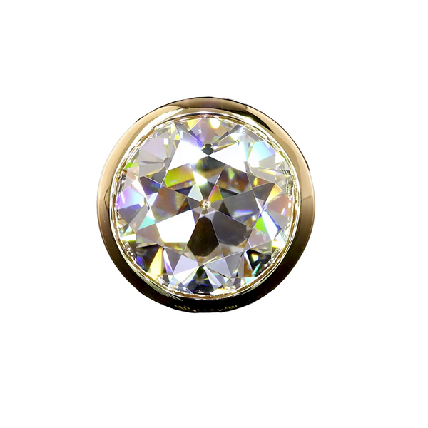 Lab-Grown Old Euro Round Bezel Studs
