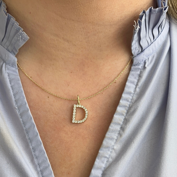 Lab-Grown Diamond Initial Pendant Necklace