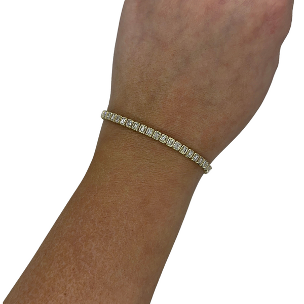 Bezel Baguette Tennis Bracelet
