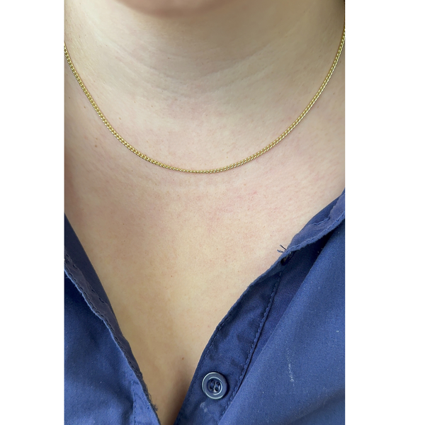 14K Gold 2.2mm Light Gourmette Chain Necklace