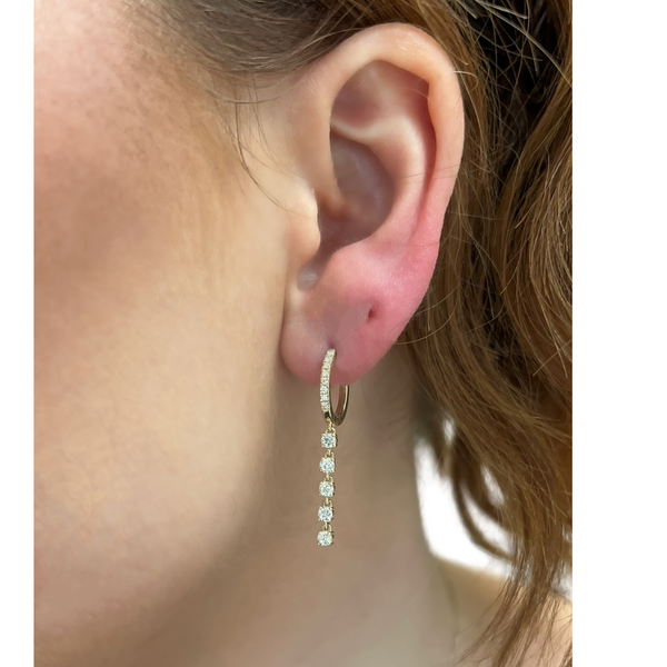 Lab-Grown Dangle Huggies