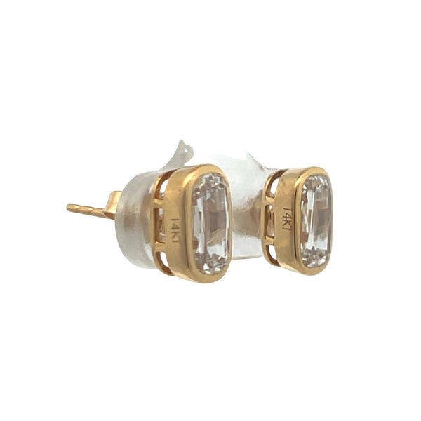 Lab-Grown Bezel Set Criss Cut Studs
