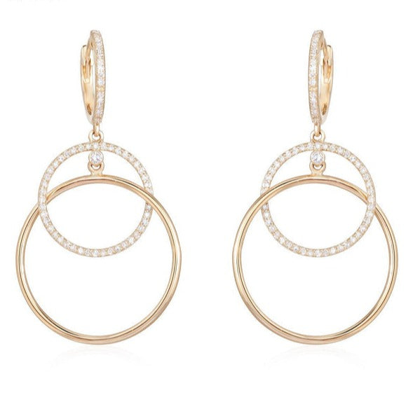 Diamond Ring Dangle Earrings