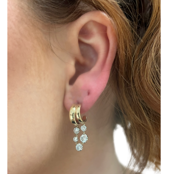 Lab-Grown Split Hoop Dangle Earrings