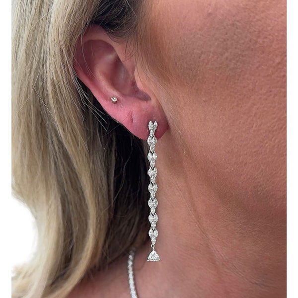 Lab-Grown Marquise & Trillion Dangle Earrings