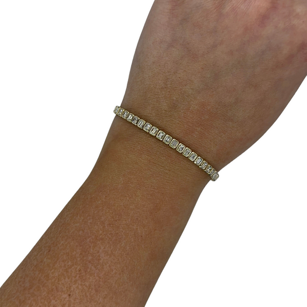 Bezel Baguette Tennis Bracelet