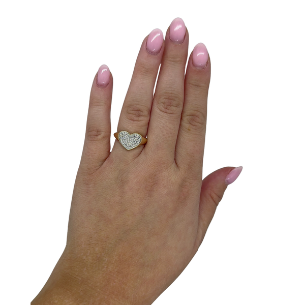 Pave Heart Shaped Ring
