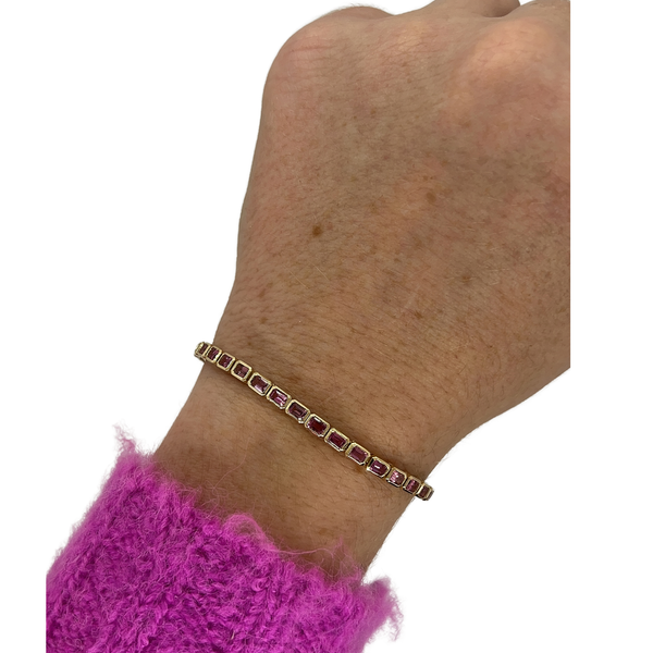 Bezel Gemstone Tennis Bracelet