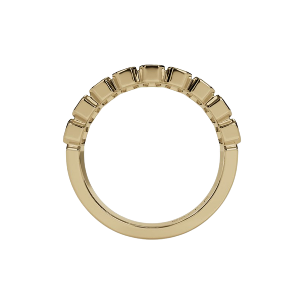 Bezel Set 9 Stone Emerald Cut Diamond Band