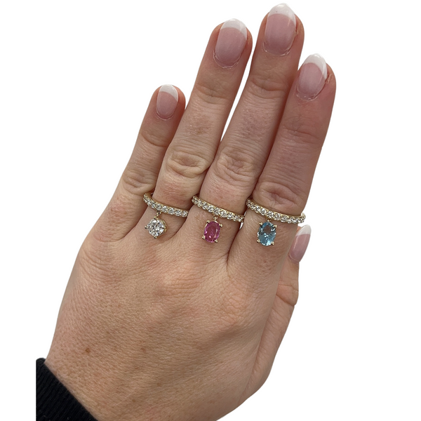 Diamond & Gemstone Dangle Rings