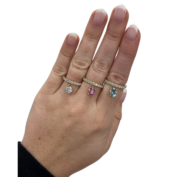 Diamond & Gemstone Dangle Rings