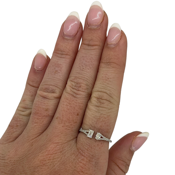 Oval & Emerald By-Pass Ring